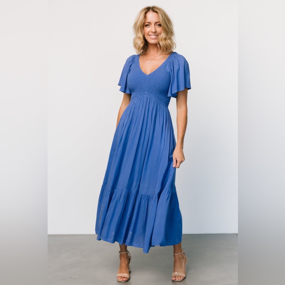 EUC Baltic Born Scarlett Midi Dress Blue Size XL